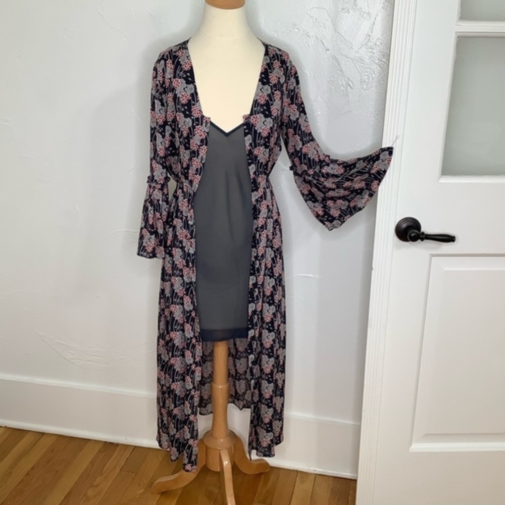 Lucky brand hobo floral maxi double dress size XS EUC